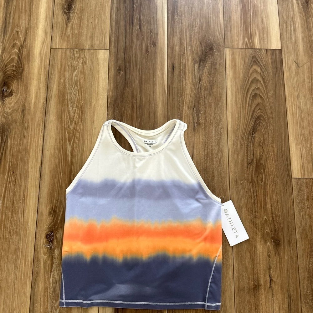 Athleta women’s shanti printed crop Tank Top size 1X NWT - Picture 2 of 6